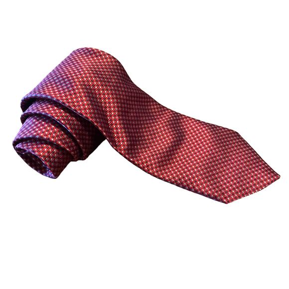 Joseph Abboud 100% Silk Made in Italy Red, Black and Gray Tie Formal Career Wear - Picture 1 of 11